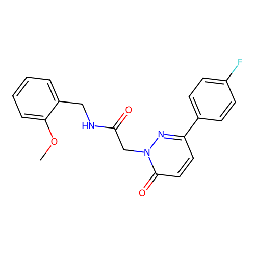 2-(3-(4-fluorophenyl)-6-oxopyridazin-1(6H)-yl)-N-(2-methoxybenzyl)acetamide structure