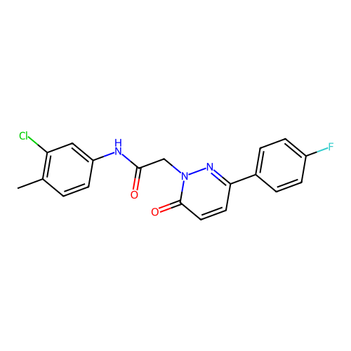 N-(3-chloro-4-methylphenyl)-2-[3-(4-fluorophenyl)-6-oxopyridazin-1-yl]acetamide structure