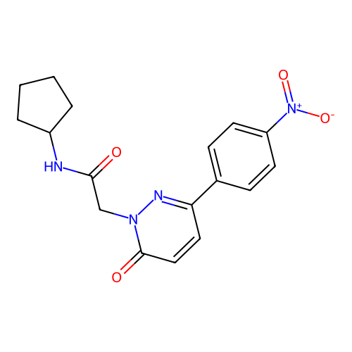 N-cyclopentyl-2-[3-(4-nitrophenyl)-6-oxopyridazin-1-yl]acetamide structure