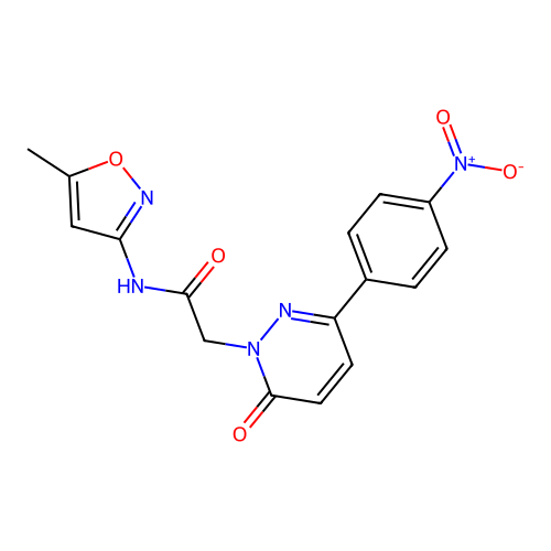 N-(5-methylisoxazol-3-yl)-2-(3-(4-nitrophenyl)-6-oxopyridazin-1(6H)-yl)acetamide structure