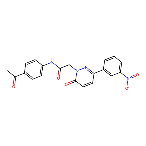 N-(4-acetylphenyl)-2-[3-(3-nitrophenyl)-6-oxopyridazin-1-yl]acetamide structure