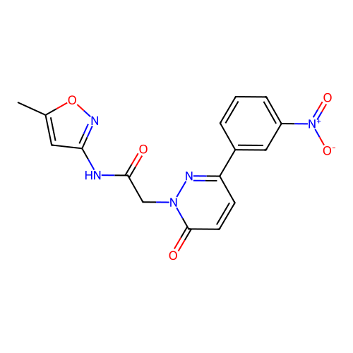 N-(5-methylisoxazol-3-yl)-2-(3-(3-nitrophenyl)-6-oxopyridazin-1(6H)-yl)acetamide structure