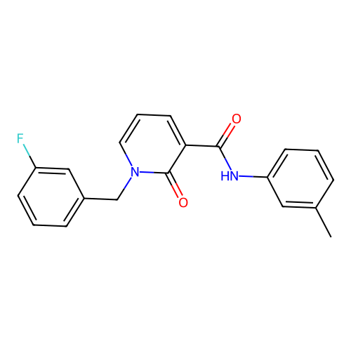 1-(3-fluorobenzyl)-2-oxo-N-(m-tolyl)-1,2-dihydropyridine-3-carboxamide structure