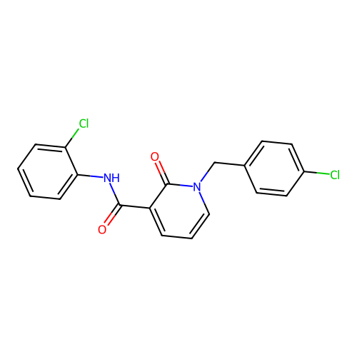 1-(4-chlorobenzyl)-N-(2-chlorophenyl)-2-oxo-1,2-dihydropyridine-3-carboxamide structure