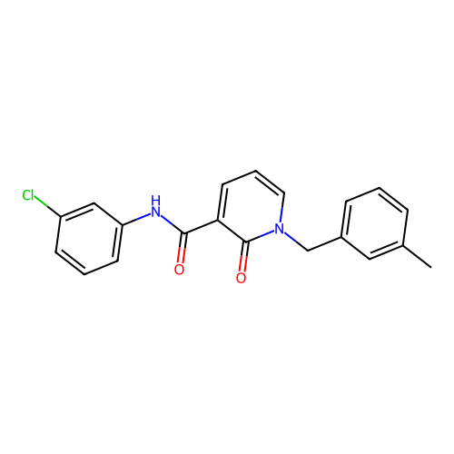 N-(3-chlorophenyl)-1-(3-methylbenzyl)-2-oxo-1,2-dihydropyridine-3-carboxamide structure