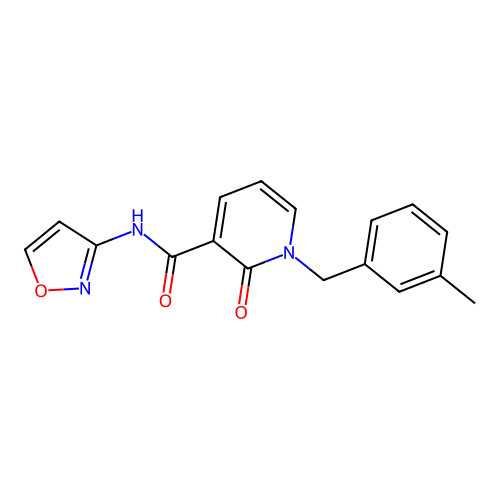 N-(isoxazol-3-yl)-1-(3-methylbenzyl)-2-oxo-1,2-dihydropyridine-3-carboxamide structure