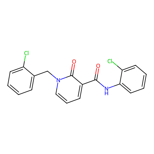 1-(2-chlorobenzyl)-N-(2-chlorophenyl)-2-oxo-1,2-dihydropyridine-3-carboxamide structure
