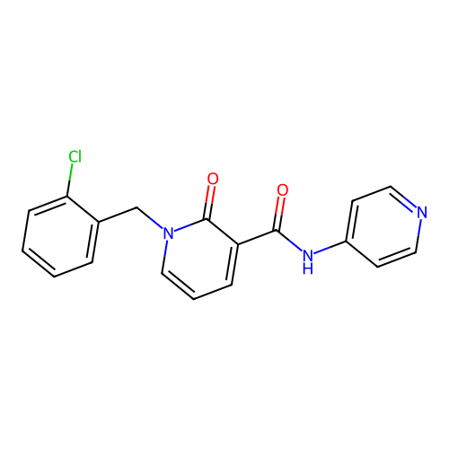 1-(2-chlorobenzyl)-2-oxo-N-(pyridin-4-yl)-1,2-dihydropyridine-3-carboxamide structure