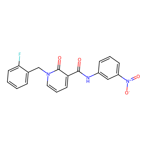 1-(2-fluorobenzyl)-N-(3-nitrophenyl)-2-oxo-1,2-dihydropyridine-3-carboxamide structure