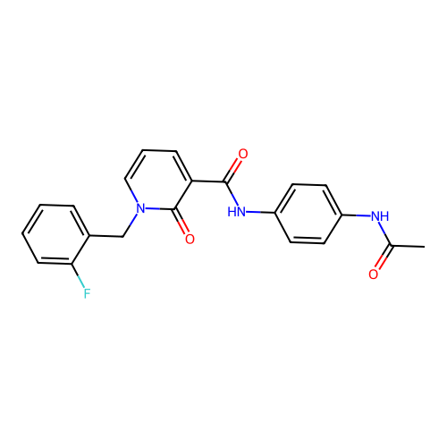 N-(4-acetamidophenyl)-1-(2-fluorobenzyl)-2-oxo-1,2-dihydropyridine-3-carboxamide structure