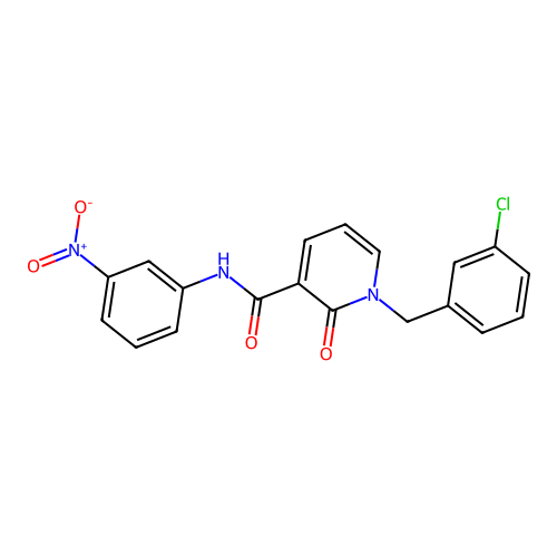 1-(3-chlorobenzyl)-N-(3-nitrophenyl)-2-oxo-1,2-dihydropyridine-3-carboxamide structure