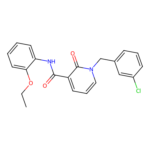 1-(3-chlorobenzyl)-N-(2-ethoxyphenyl)-2-oxo-1,2-dihydropyridine-3-carboxamide structure