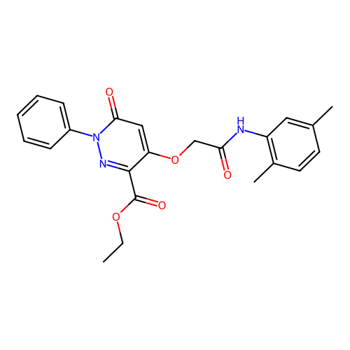 ethyl 4-{[(2,5-dimethylphenyl)carbamoyl]methoxy}-6-oxo-1-phenyl-1,6-dihydropyridazine-3-carboxylate structure