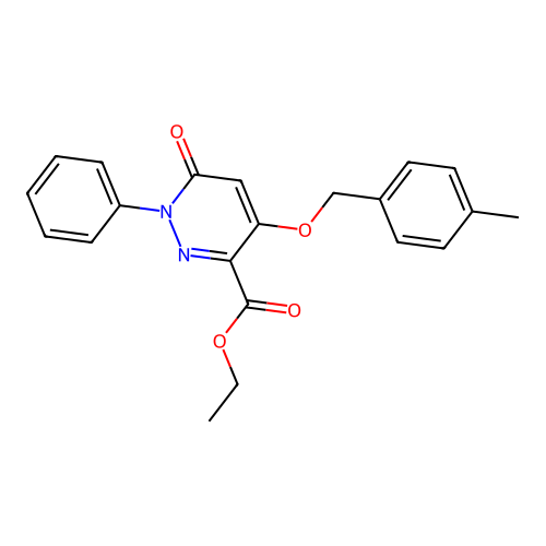 Ethyl 4-((4-methylbenzyl)oxy)-6-oxo-1-phenyl-1,6-dihydropyridazine-3-carboxylate structure