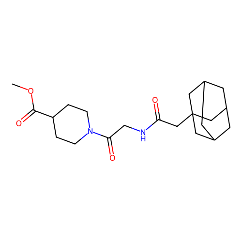 Methyl 1-[2-(2-adamantanylacetylamino)acetyl]piperidine-4-carboxylate structure