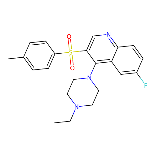 4-(4-Ethylpiperazin-1-yl)-6-fluoro-3-tosylquinoline structure