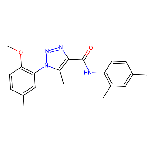 N-(2,4-dimethylphenyl)-1-(2-methoxy-5-methylphenyl)-5-methyl-1H-1,2,3-triazole-4-carboxamide structure