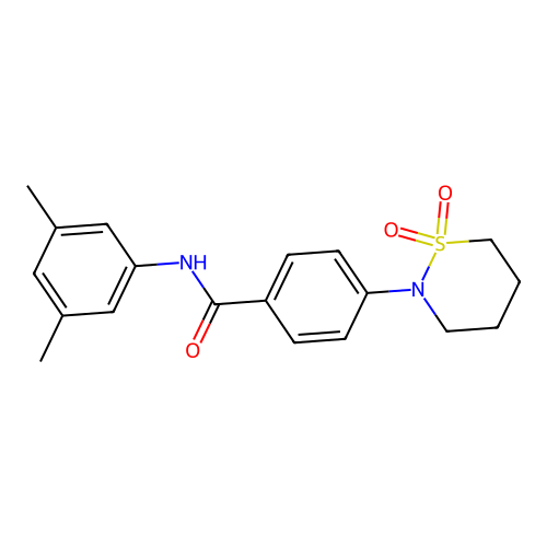 N-(3,5-dimethylphenyl)-4-(1,1-dioxothiazinan-2-yl)benzamide structure