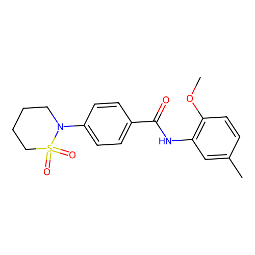 4-(1,1-dioxothiazinan-2-yl)-N-(2-methoxy-5-methylphenyl)benzamide structure