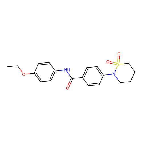 4-(1,1-dioxothiazinan-2-yl)-N-(4-ethoxyphenyl)benzamide structure