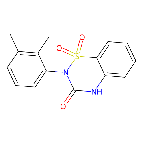 2-(2,3-dimethylphenyl)-2H-1,2,4-benzothiadiazin-3(4H)-one 1,1-dioxide structure