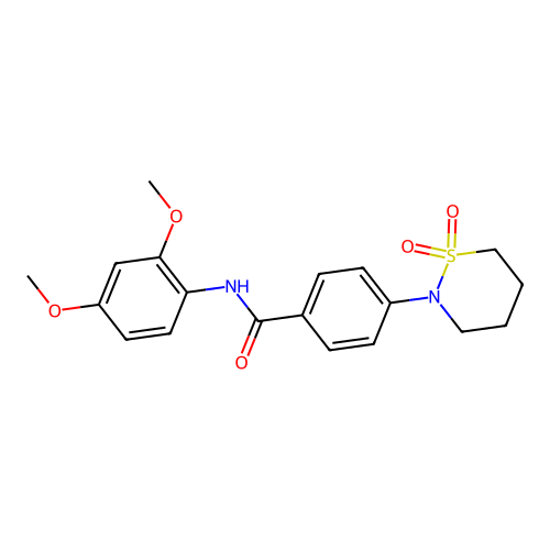 N-(2,4-dimethoxyphenyl)-4-(1,1-dioxothiazinan-2-yl)benzamide structure