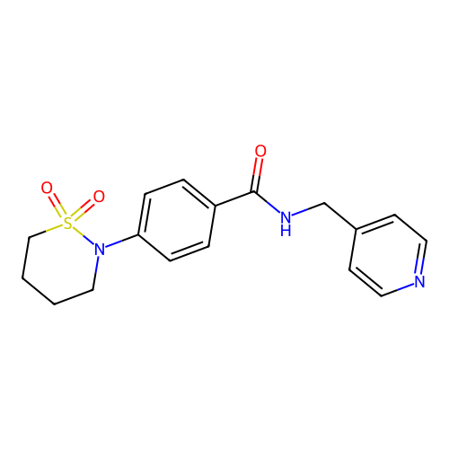4-(1,1-dioxothiazinan-2-yl)-N-(pyridin-4-ylmethyl)benzamide structure