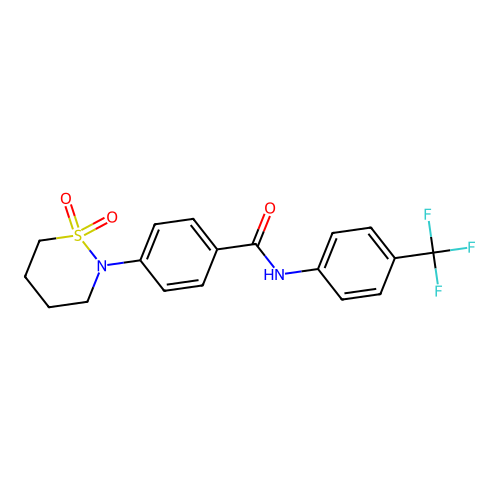 4-(1,1-dioxothiazinan-2-yl)-N-[4-(trifluoromethyl)phenyl]benzamide structure