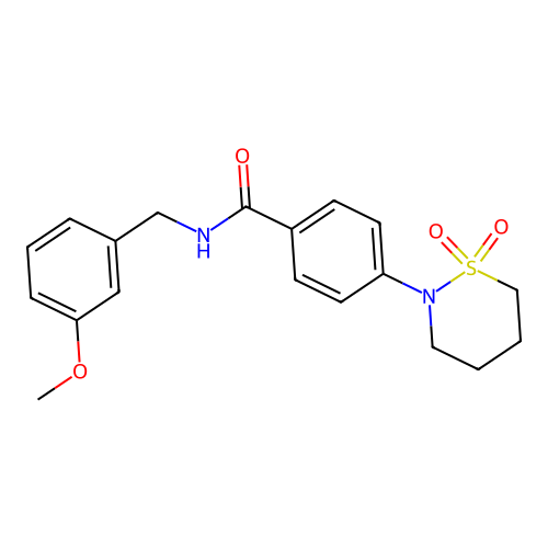 4-(1,1-dioxido-1,2-thiazinan-2-yl)-N-(3-methoxybenzyl)benzamide structure