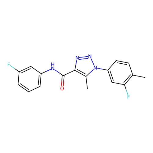 1-(3-fluoro-4-methylphenyl)-N-(3-fluorophenyl)-5-methyl-1H-1,2,3-triazole-4-carboxamide structure