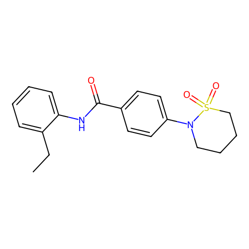 4-(1,1-dioxothiazinan-2-yl)-N-(2-ethylphenyl)benzamide structure