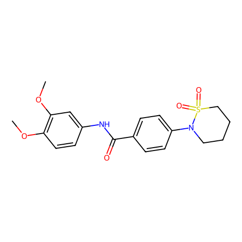 N-(3,4-dimethoxyphenyl)-4-(1,1-dioxothiazinan-2-yl)benzamide structure
