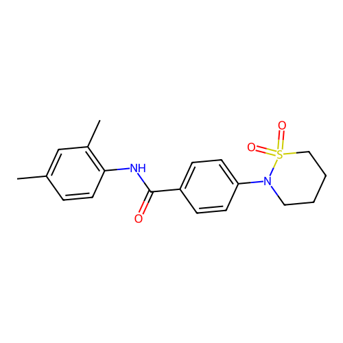 N-(2,4-dimethylphenyl)-4-(1,1-dioxothiazinan-2-yl)benzamide structure