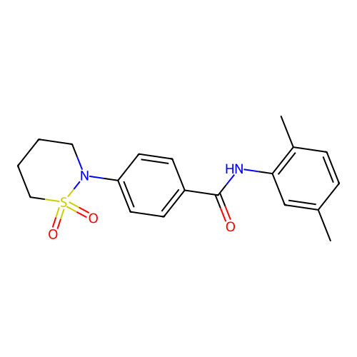N-(2,5-dimethylphenyl)-4-(1,1-dioxothiazinan-2-yl)benzamide structure