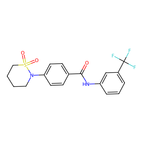 4-(1,1-dioxothiazinan-2-yl)-N-[3-(trifluoromethyl)phenyl]benzamide structure