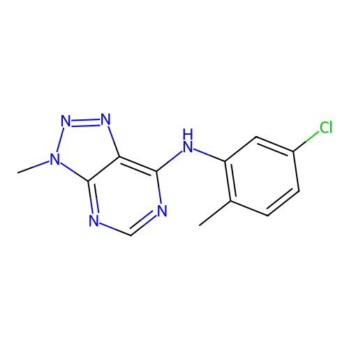 N-(5-chloro-2-methylphenyl)-3-methyl-3H-[1,2,3]triazolo[4,5-d]pyrimidin-7-amine structure