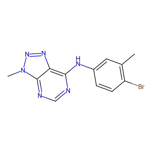 N-(4-bromo-3-methylphenyl)-3-methyl-3H-[1,2,3]triazolo[4,5-d]pyrimidin-7-amine structure