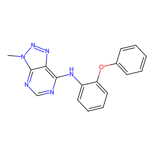 3-methyl-N-(2-phenoxyphenyl)-3H-[1,2,3]triazolo[4,5-d]pyrimidin-7-amine structure