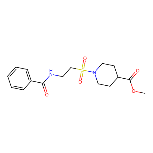 Methyl 1-((2-benzamidoethyl)sulfonyl)piperidine-4-carboxylate structure