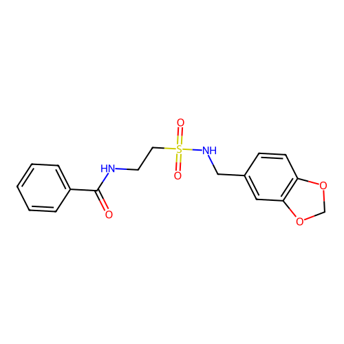 N-[2-(1,3-benzodioxol-5-ylmethylsulfamoyl)ethyl]benzamide structure