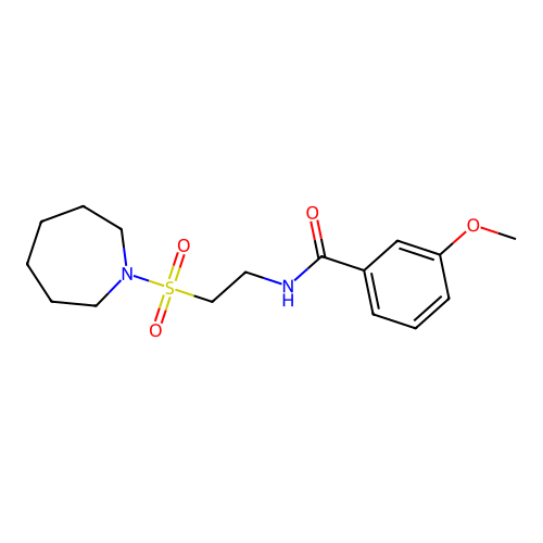 N-(2-(azepan-1-ylsulfonyl)ethyl)-3-methoxybenzamide structure