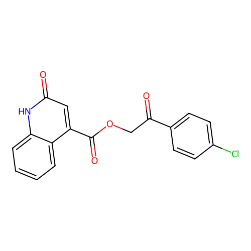 2-(4-Chlorophenyl)-2-oxoethyl 2-hydroxyquinoline-4-carboxylate structure