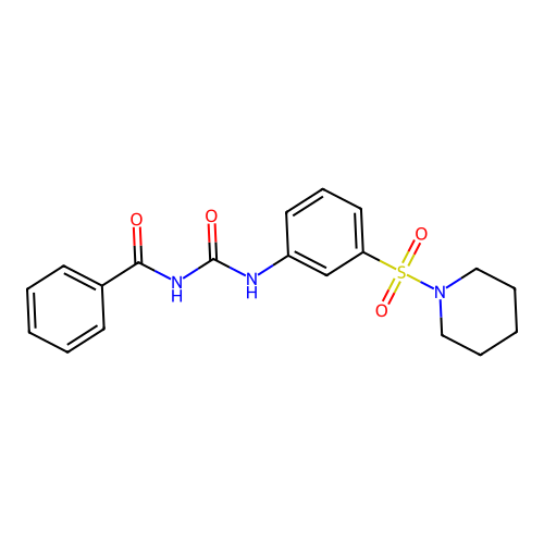 N-[(3-piperidin-1-ylsulfonylphenyl)carbamoyl]benzamide structure