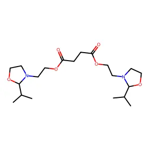 Butanedioic acid, 1,4-bis[2-[2-(1-methylethyl)-3-oxazolidinyl]ethyl] ester structure