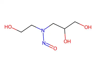 N-nitro-N-(2,3-dihydroxypropyl)-N-(2-hydroxyethyl)amine structure