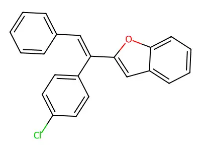2-[1-(4-Chlorophenyl)-2-phenylethenyl]-1-benzofuran structure