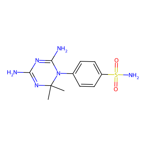 4-(4,6-diamino-2,2-dimethyl-1,3,5-triazin-1(2H)-yl)benzenesulfonamide structure