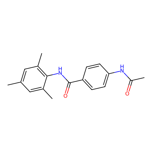4-acetamido-N-(2,4,6-trimethylphenyl)benzamide structure