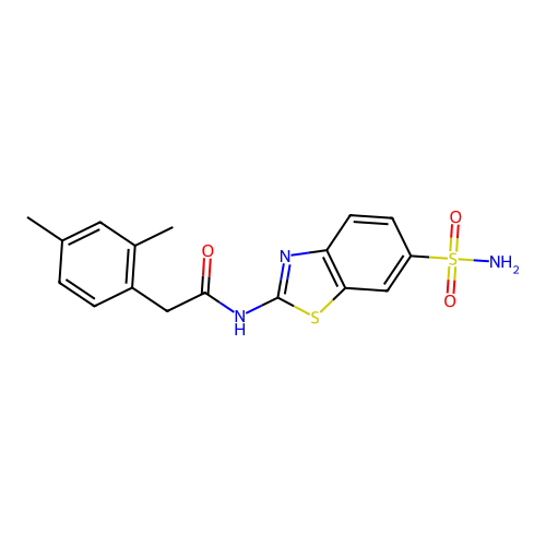 2-(2,4-dimethylphenyl)-N-(6-sulfamoylbenzo[d]thiazol-2-yl)acetamide structure