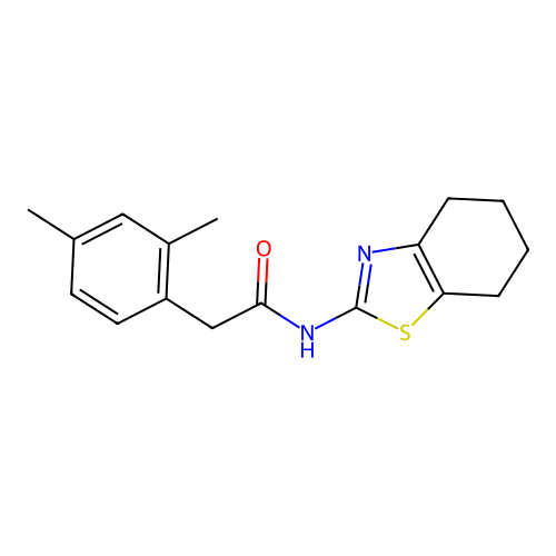 2-(2,4-dimethylphenyl)-N-(4,5,6,7-tetrahydrobenzo[d]thiazol-2-yl)acetamide structure